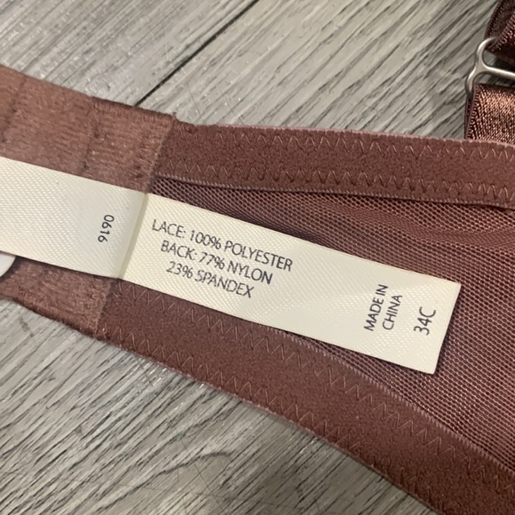 SOMA Sensuous Lace Unlined Nutmeg Underwire Bra NWT size 34C - Picture 10 of 10